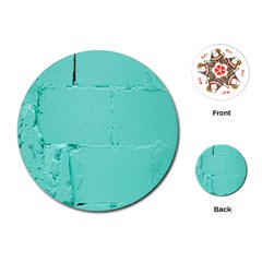 Teal Brick Texture Playing Cards Single Design (round) by artworkshop