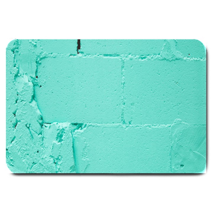 Teal Brick Texture Large Doormat