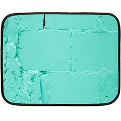 Teal Brick Texture One Side Fleece Blanket (mini) by artworkshop