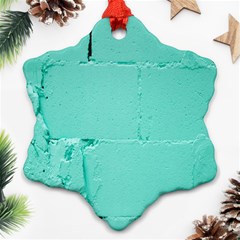 Teal Brick Texture Snowflake Ornament (two Sides) by artworkshop