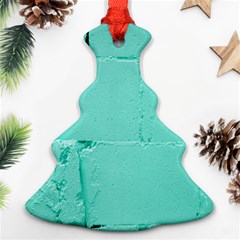 Teal Brick Texture Christmas Tree Ornament (two Sides) by artworkshop