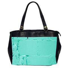 Teal Brick Texture Oversize Office Handbag (2 Sides) by artworkshop