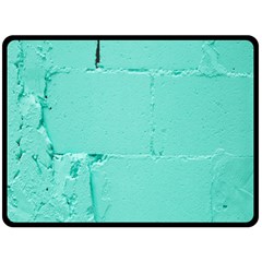 Teal Brick Texture One Side Fleece Blanket (large) by artworkshop