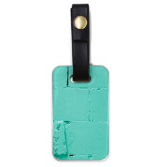 Teal Brick Texture Luggage Tag (one Side) by artworkshop