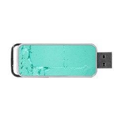 Teal Brick Texture Portable Usb Flash (one Side) by artworkshop