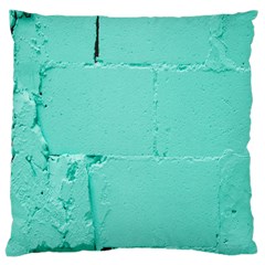 Teal Brick Texture Large Cushion Case (one Side) by artworkshop