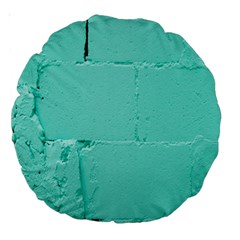 Teal Brick Texture Large 18  Premium Round Cushions by artworkshop