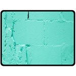 Teal Brick Texture Fleece Blanket (Large) 80 x60  Blanket Front