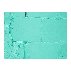 Teal Brick Texture Premium Plush Fleece Blanket (mini) by artworkshop