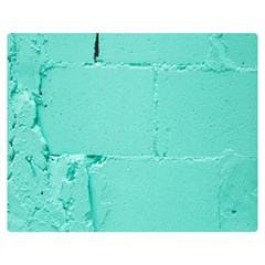 Teal Brick Texture Premium Plush Fleece Blanket (medium) by artworkshop