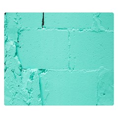 Teal Brick Texture Premium Plush Fleece Blanket (small) by artworkshop