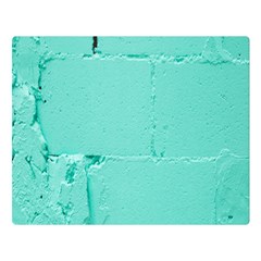 Teal Brick Texture Premium Plush Fleece Blanket (large) by artworkshop