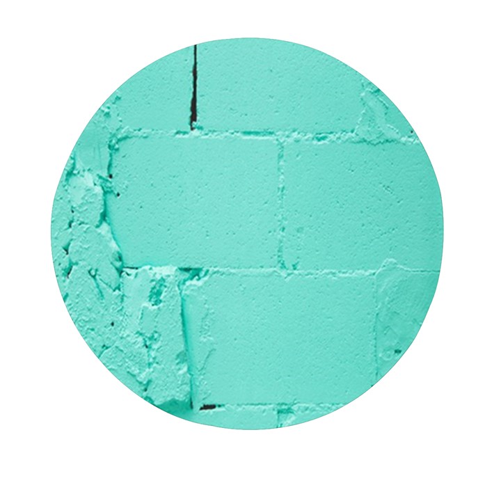 Teal Brick Texture Mini Round Pill Box