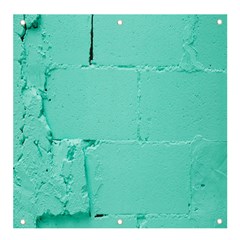 Teal Brick Texture Banner And Sign 4  X 4  by artworkshop