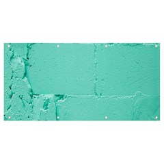 Teal Brick Texture Banner And Sign 8  X 4  by artworkshop