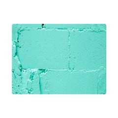 Teal Brick Texture One Side Premium Plush Fleece Blanket (mini) by artworkshop