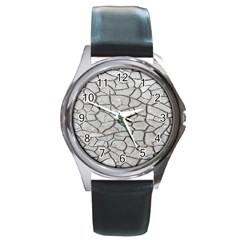 Texture Pattern Tile Round Metal Watch