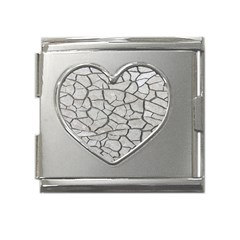 Texture Pattern Tile Mega Link Heart Italian Charm (18mm)