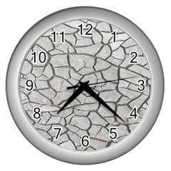 Texture Pattern Tile Wall Clock (Silver)