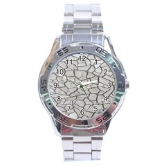 Texture Pattern Tile Stainless Steel Analogue Watch