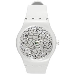 Texture Pattern Tile Round Plastic Sport Watch (M)