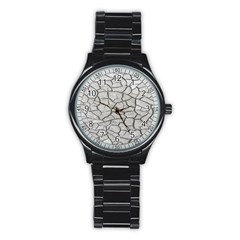 Texture Pattern Tile Stainless Steel Round Watch