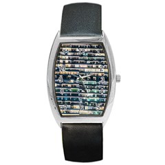 Texture Pattern Barrel Style Metal Watch by artworkshop