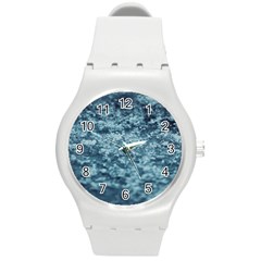 Texture Reef Pattern Round Plastic Sport Watch (m) by artworkshop