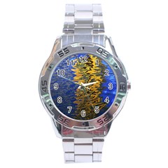 Texture Wallpaper Stainless Steel Analogue Watch by artworkshop