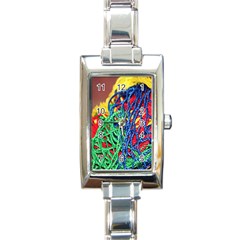 Thread Texture Pattern Rectangle Italian Charm Watch by artworkshop