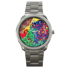 Thread Texture Pattern Sport Metal Watch by artworkshop