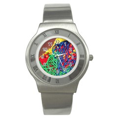 Thread Texture Pattern Stainless Steel Watch by artworkshop