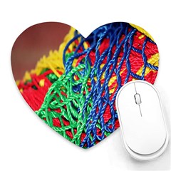 Thread Texture Pattern Heart Mousepad by artworkshop