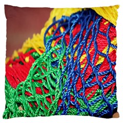 Thread Texture Pattern Large Cushion Case (one Side) by artworkshop