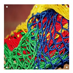 Thread Texture Pattern Banner And Sign 4  X 4  by artworkshop