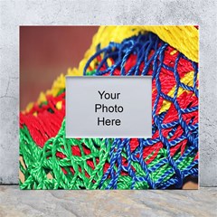 Thread Texture Pattern White Wall Photo Frame 5  X 7  by artworkshop