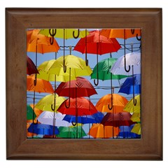 Umbrellas Colourful Framed Tile by artworkshop