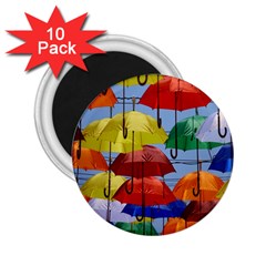 Umbrellas Colourful 2 25  Magnets (10 Pack)  by artworkshop