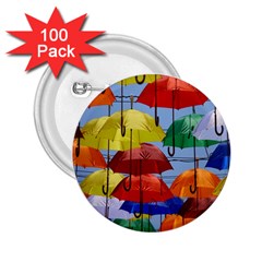 Umbrellas Colourful 2 25  Buttons (100 Pack)  by artworkshop