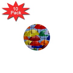 Umbrellas Colourful 1  Mini Magnet (10 Pack)  by artworkshop