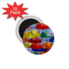 Umbrellas Colourful 1 75  Magnets (10 Pack)  by artworkshop