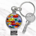 Umbrellas Colourful Nail Clippers Key Chain Front