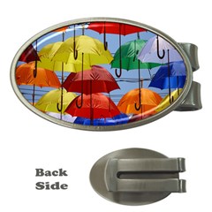 Umbrellas Colourful Money Clips (oval)  by artworkshop