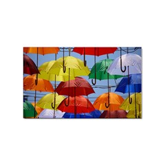 Umbrellas Colourful Sticker Rectangular (100 Pack) by artworkshop