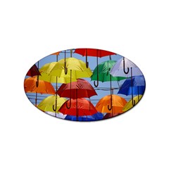 Umbrellas Colourful Sticker (oval) by artworkshop