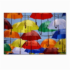 Umbrellas Colourful Postcard 4 x 6  (pkg Of 10) by artworkshop