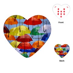 Umbrellas Colourful Playing Cards Single Design (heart)