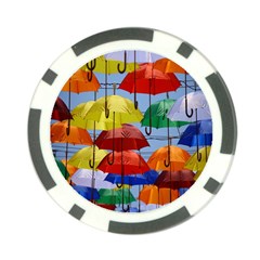 Umbrellas Colourful Poker Chip Card Guard by artworkshop