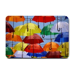 Umbrellas Colourful Small Doormat by artworkshop