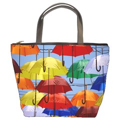 Umbrellas Colourful Bucket Bag by artworkshop